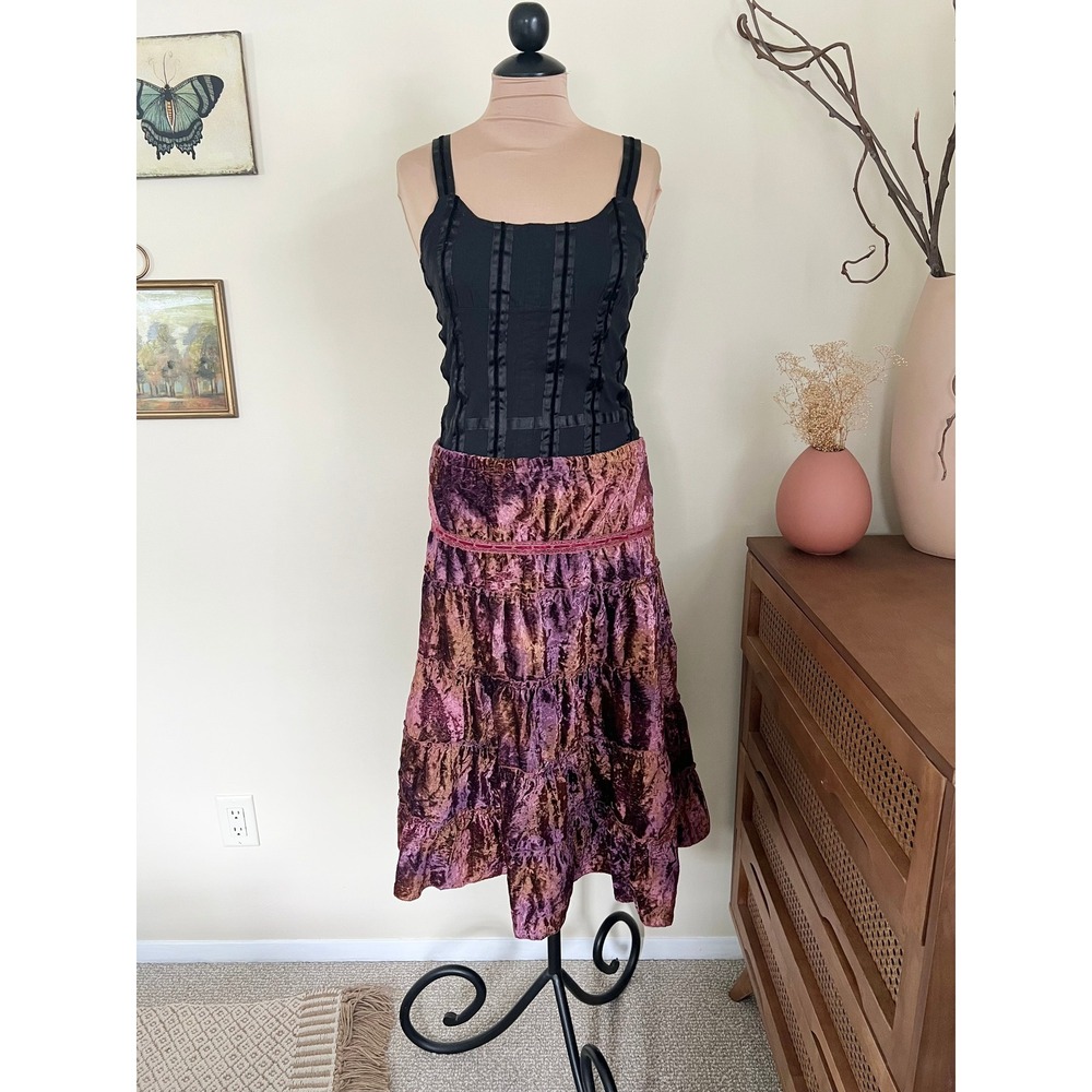 Y2K Crush Velvet Tie Dye Midi Skirt